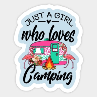 Just a Girl Who Loves Camping Sticker